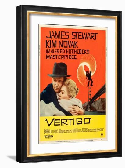 Vertigo, James Stewart, Kim Novak, 1958-null-Framed Premium Giclee Print