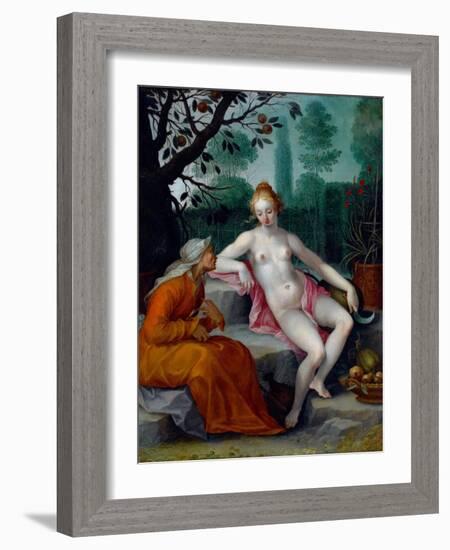 Vertumne Et Pomone (Le Dieu Des Saisons Se Deguise En Vieille Femme Pour Gagner L'entree Du Verger-Abraham Bloemaert-Framed Giclee Print