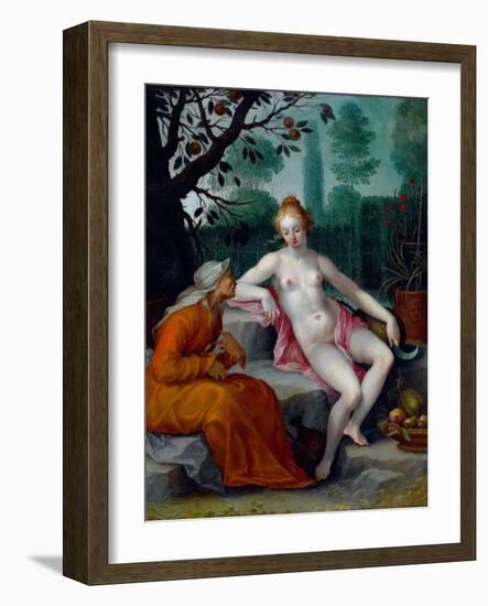 Vertumne Et Pomone (Le Dieu Des Saisons Se Deguise En Vieille Femme Pour Gagner L'entree Du Verger-Abraham Bloemaert-Framed Giclee Print