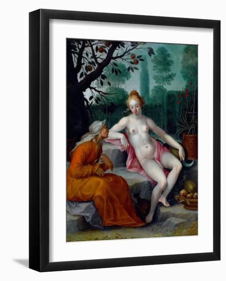 Vertumne Et Pomone (Le Dieu Des Saisons Se Deguise En Vieille Femme Pour Gagner L'entree Du Verger-Abraham Bloemaert-Framed Giclee Print