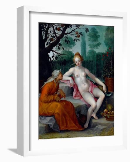 Vertumne Et Pomone (Le Dieu Des Saisons Se Deguise En Vieille Femme Pour Gagner L'entree Du Verger-Abraham Bloemaert-Framed Giclee Print