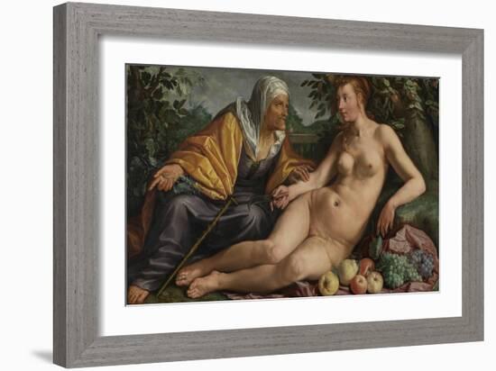 Vertumnus and Pomona-Hendrick Goltzius-Framed Art Print