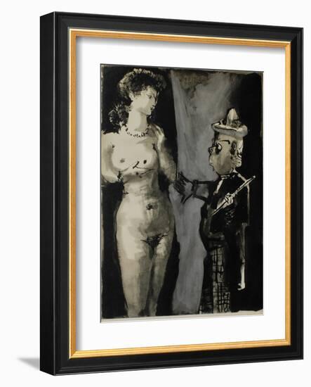 Verve - Femme et peintre I-Pablo Picasso-Framed Collectable Print