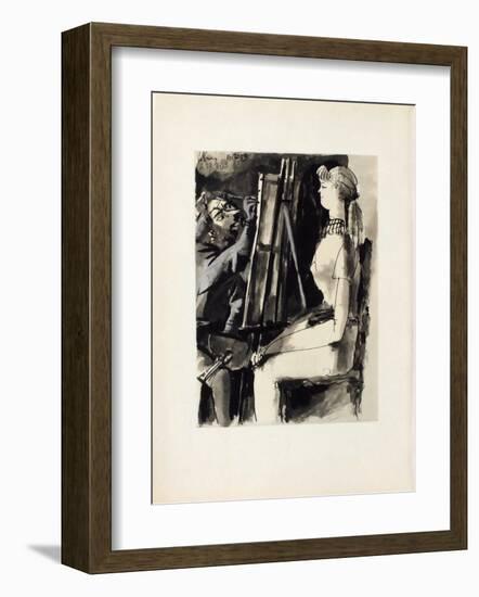 Verve - Femme et peintre II-Pablo Picasso-Framed Collectable Print