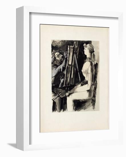 Verve - Femme et peintre II-Pablo Picasso-Framed Collectable Print