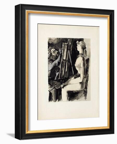 Verve - Femme et peintre II-Pablo Picasso-Framed Collectable Print