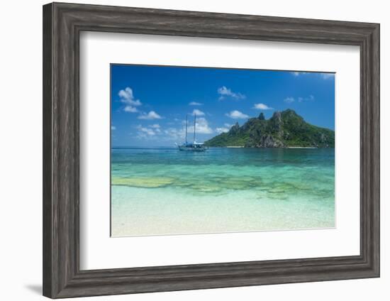 Very clear turquoise waters on Monuriki Island (Cast Away Island), Mamanuca Islands, Fiji, South Pa-Michael Runkel-Framed Photographic Print