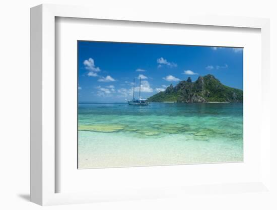 Very clear turquoise waters on Monuriki Island (Cast Away Island), Mamanuca Islands, Fiji, South Pa-Michael Runkel-Framed Photographic Print