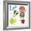 Very Cute Alphabet.L Letter.Leeks, Lion, Ladybug, Lime.-Ovocheva-Framed Premium Giclee Print