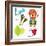 Very Cute Alphabet.L Letter.Leeks, Lion, Ladybug, Lime.-Ovocheva-Framed Premium Giclee Print