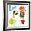 Very Cute Alphabet.L Letter.Leeks, Lion, Ladybug, Lime.-Ovocheva-Framed Premium Giclee Print