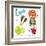 Very Cute Alphabet.L Letter.Leeks, Lion, Ladybug, Lime.-Ovocheva-Framed Art Print