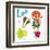 Very Cute Alphabet.L Letter.Leeks, Lion, Ladybug, Lime.-Ovocheva-Framed Art Print