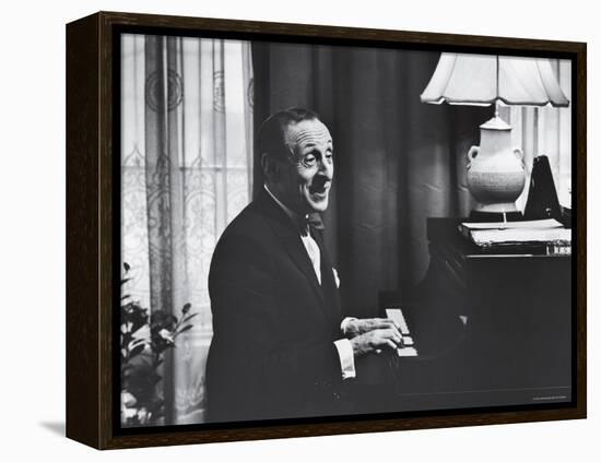 Very Good Portrait of Pianist Vladimir Horowitz Seated at the Piano at His Home in New York-Gjon Mili-Framed Premier Image Canvas