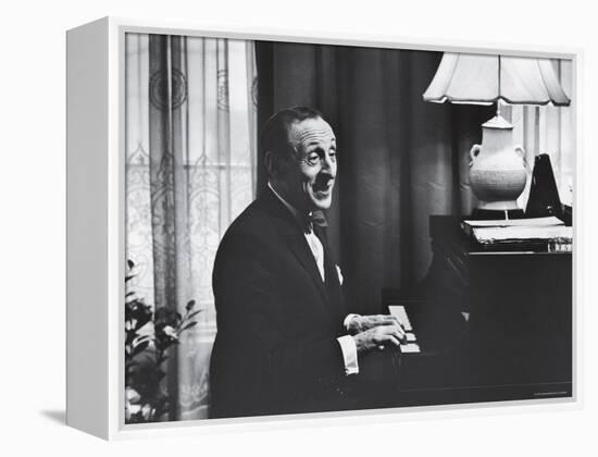 Very Good Portrait of Pianist Vladimir Horowitz Seated at the Piano at His Home in New York-Gjon Mili-Framed Premier Image Canvas