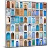 Very Old, Blue And Golden Doors Of Morocco-charobna-Mounted Art Print