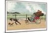 Very Small Boy Pulls a Very Large Relative Along the Esplanade of a Seaside Resort-Tom Browne-Mounted Art Print
