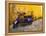 Vespa and Yellow Wall in Old Town, Rhodes, Greece-Tom Haseltine-Framed Premier Image Canvas