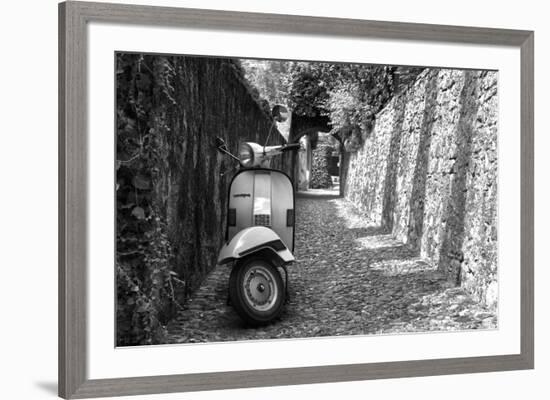 Vespa In Alley Amalfi, Italy Poster-null-Framed Photo