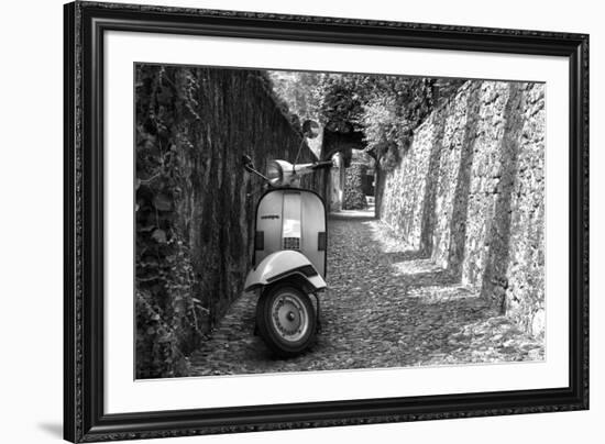 Vespa In Alley Amalfi, Italy Poster-null-Framed Photo