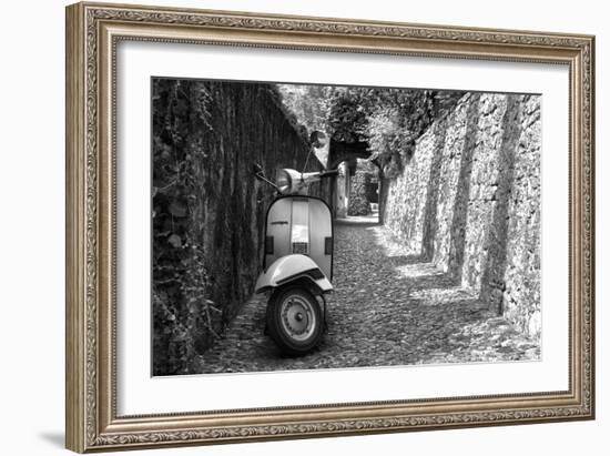 Vespa In Alley Amalfi, Italy Poster-null-Framed Photo