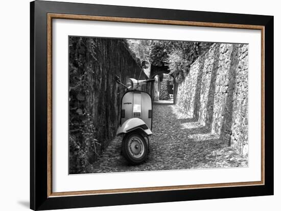 Vespa In Alley Amalfi, Italy Poster--Framed Photo