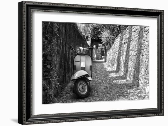 Vespa In Alley Amalfi, Italy Poster-null-Framed Photo