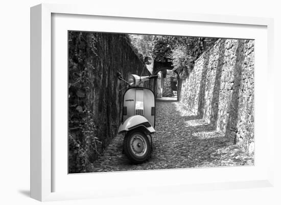 Vespa In Alley Amalfi, Italy-null-Framed Photo