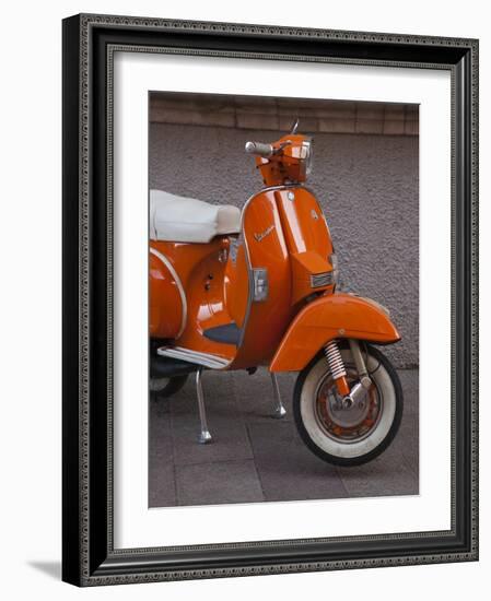 Vespa Scooter, Llanes, Spain-Walter Bibikow-Framed Photographic Print