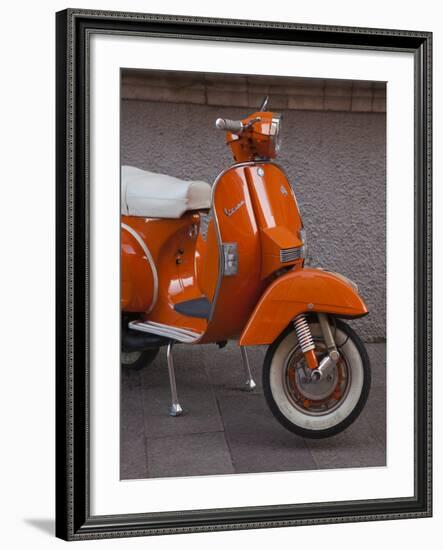 Vespa Scooter, Llanes, Spain-Walter Bibikow-Framed Photographic Print