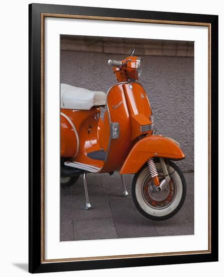 Vespa Scooter, Llanes, Spain-Walter Bibikow-Framed Photographic Print