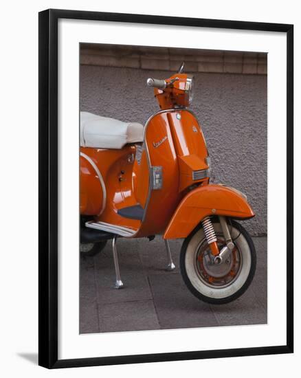 Vespa Scooter, Llanes, Spain-Walter Bibikow-Framed Photographic Print