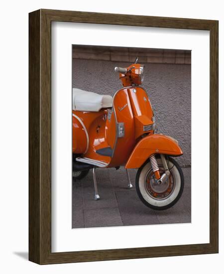 Vespa Scooter, Llanes, Spain-Walter Bibikow-Framed Photographic Print