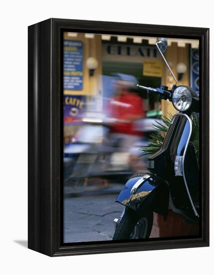 Vespa Scooters Outside a Gelateria (Ice Cream Parlour) Tropea Calabria Italy-Julian Castle-Framed Premier Image Canvas