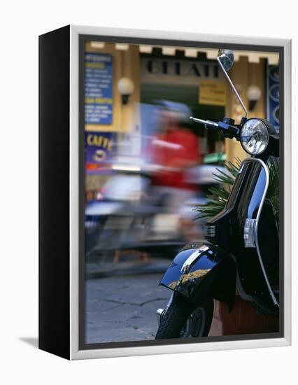 Vespa Scooters Outside a Gelateria (Ice Cream Parlour) Tropea Calabria Italy-Julian Castle-Framed Premier Image Canvas