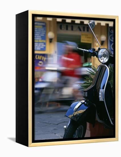 Vespa Scooters Outside a Gelateria (Ice Cream Parlour) Tropea Calabria Italy-Julian Castle-Framed Premier Image Canvas