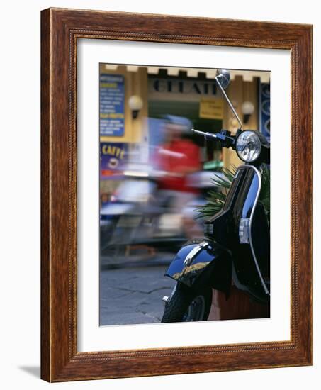 Vespa Scooters Outside a Gelateria (Ice Cream Parlour) Tropea Calabria Italy-Julian Castle-Framed Photographic Print