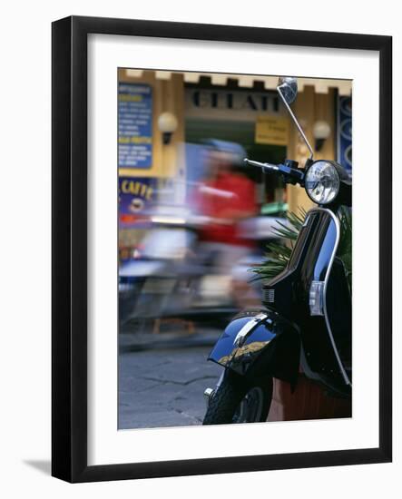 Vespa Scooters Outside a Gelateria (Ice Cream Parlour) Tropea Calabria Italy-Julian Castle-Framed Photographic Print