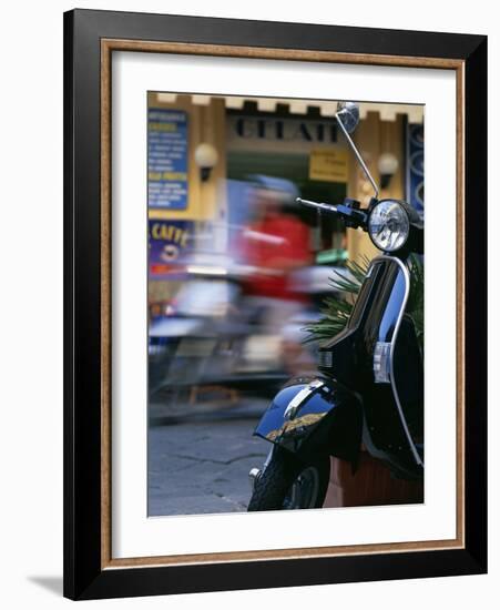 Vespa Scooters Outside a Gelateria (Ice Cream Parlour) Tropea Calabria Italy-Julian Castle-Framed Photographic Print