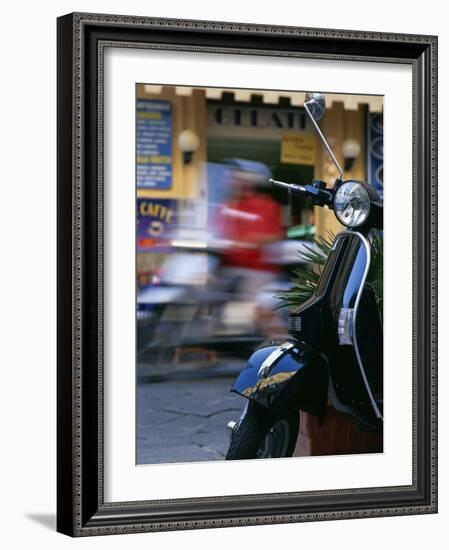 Vespa Scooters Outside a Gelateria (Ice Cream Parlour) Tropea Calabria Italy-Julian Castle-Framed Photographic Print