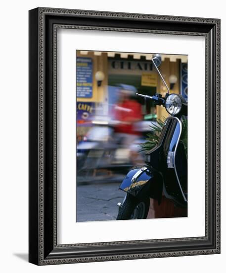 Vespa Scooters Outside a Gelateria (Ice Cream Parlour) Tropea Calabria Italy-Julian Castle-Framed Photographic Print