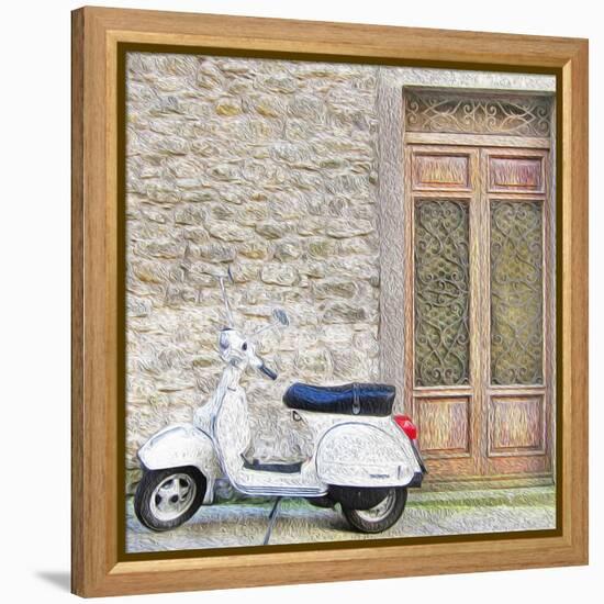 Vespa with Porte Vecchio-Tosh-Framed Stretched Canvas