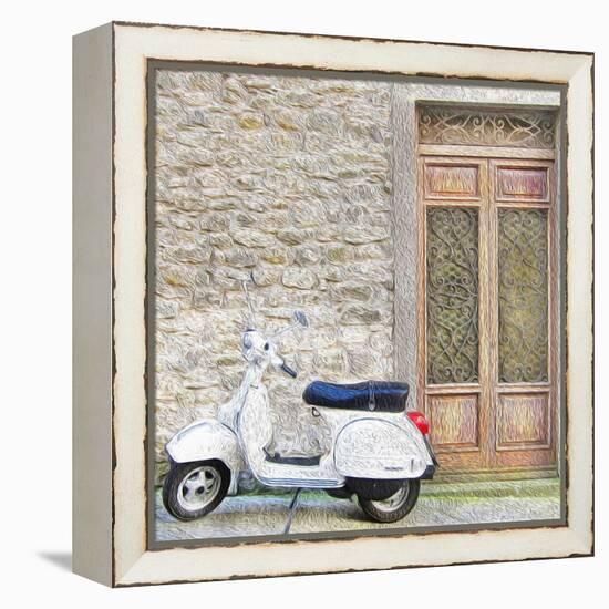 Vespa with Porte Vecchio-Tosh-Framed Stretched Canvas