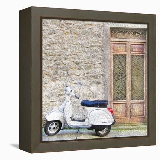 Vespa with Porte Vecchio-Tosh-Framed Stretched Canvas