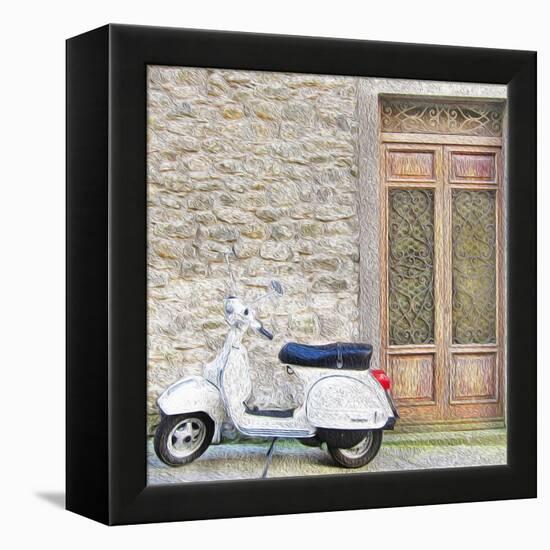 Vespa with Porte Vecchio-Tosh-Framed Stretched Canvas