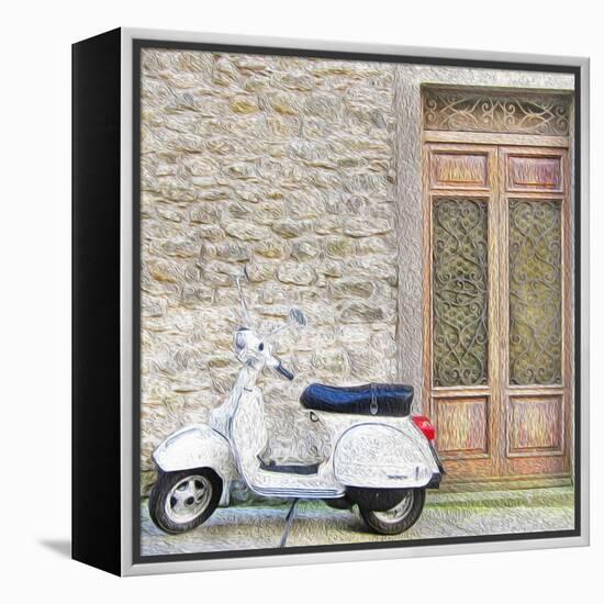 Vespa with Porte Vecchio-Tosh-Framed Stretched Canvas