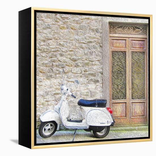 Vespa with Porte Vecchio-Tosh-Framed Stretched Canvas