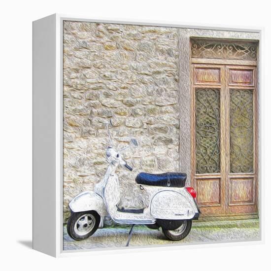 Vespa with Porte Vecchio-Tosh-Framed Stretched Canvas