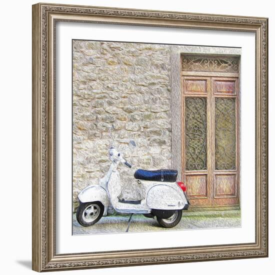 Vespa with Porte Vecchio-Tosh-Framed Art Print