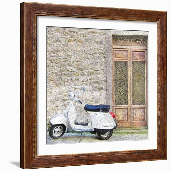 Vespa with Porte Vecchio-Tosh-Framed Art Print